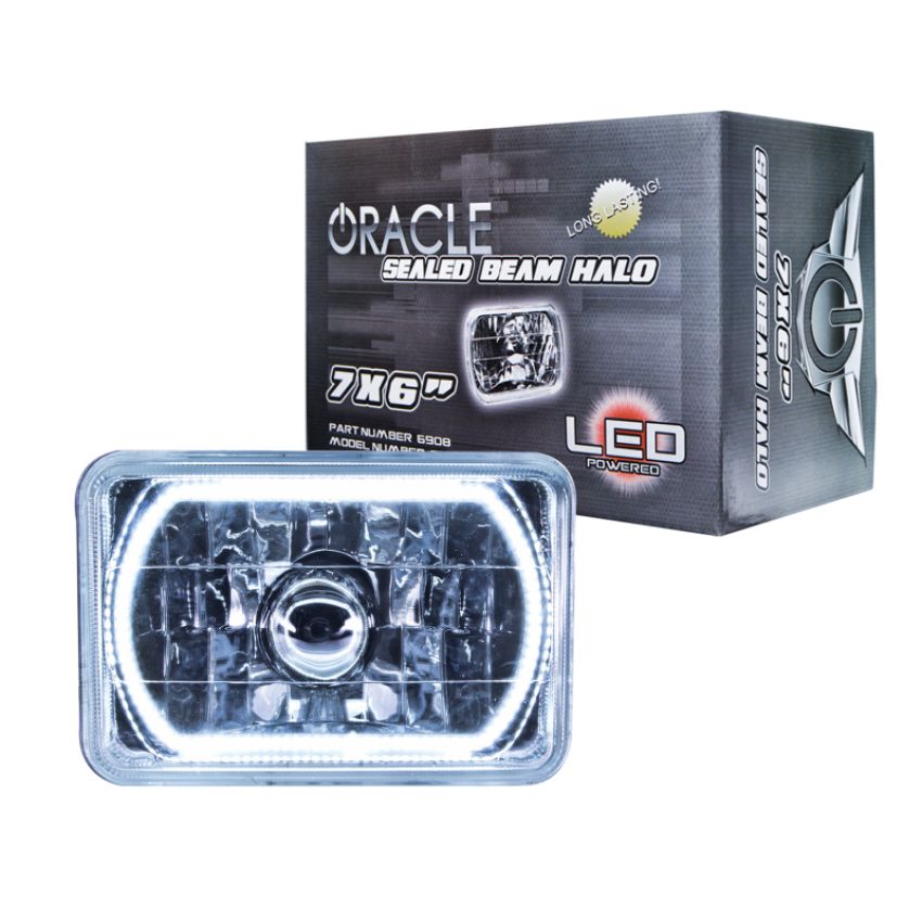 Oracle Lighting 6908-001 ORACLE Lighting Pre-Installed Lights 7x6 IN. Sealed Beam - White Halo