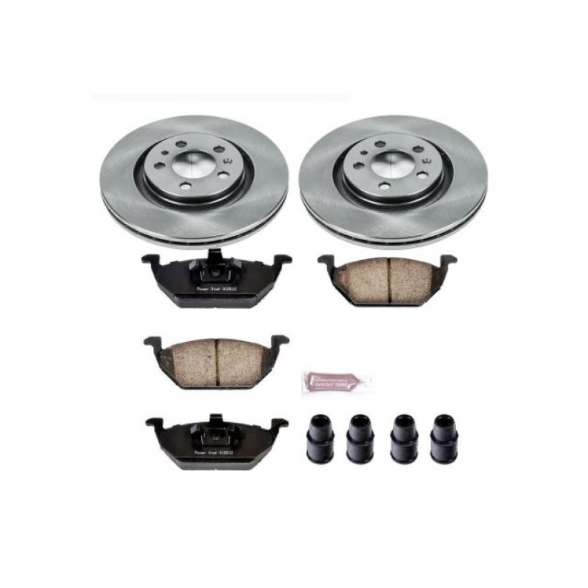PowerStop KOE5401 OE Stock Replacement Low-Dust Ceramic Brake Pad and Rotor Kit