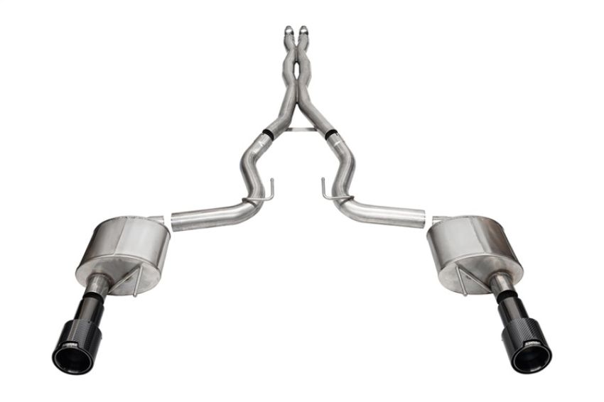 CORSA Performance 21251CFBLK Corsa 2024-2024 Ford Mustang GT 5.0L V8 Xtreme 4.5 Cat-Back Duel Rear w/ 4.5 In Carbon Fiber Tips