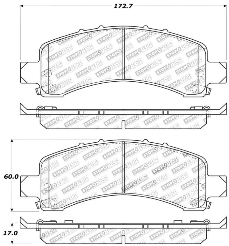 Stoptech 309.09741 Sport Brake Pads w/Shims and Hardware - Front