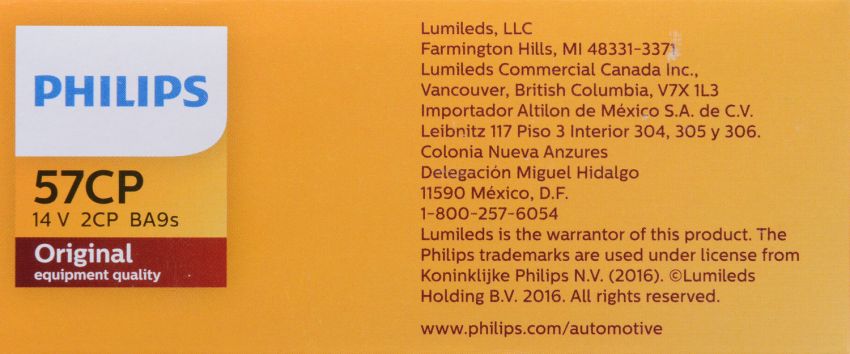Philips 57CP Philips Standard Miniature 57 Pack of 10