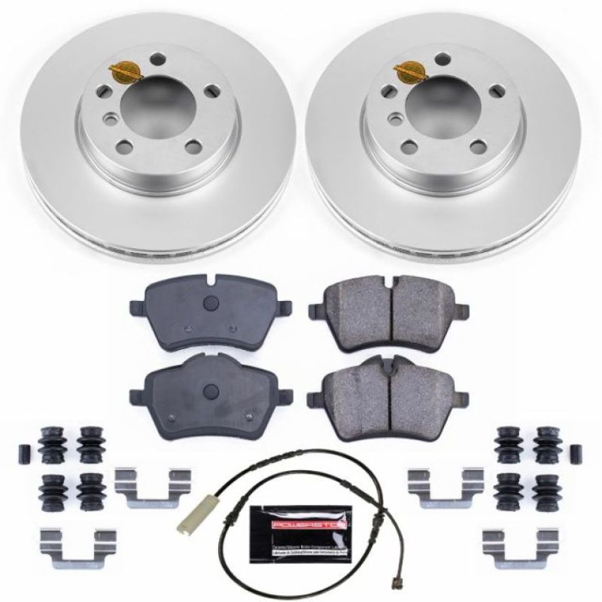 PowerStop CRK6662 Genuine Geomet Coated Rotor and Carbon-Fiber Ceramic Brake Pad Kit