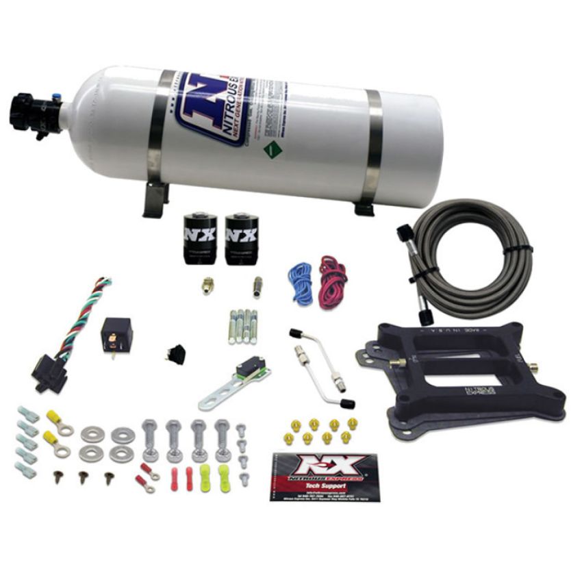 Nitrous Express 50045-15 4150 4-BBL/ALCOHOL (100-200-300-400-500HP) WITH 15LB BOTTLE