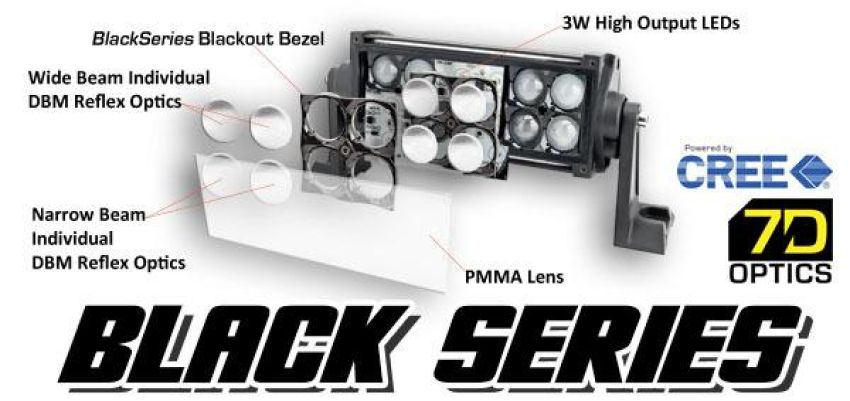 Oracle Lighting 5806-001 Black Series, 7D 13.5 in. 72W Dual Row LED Light Bar, 6000K