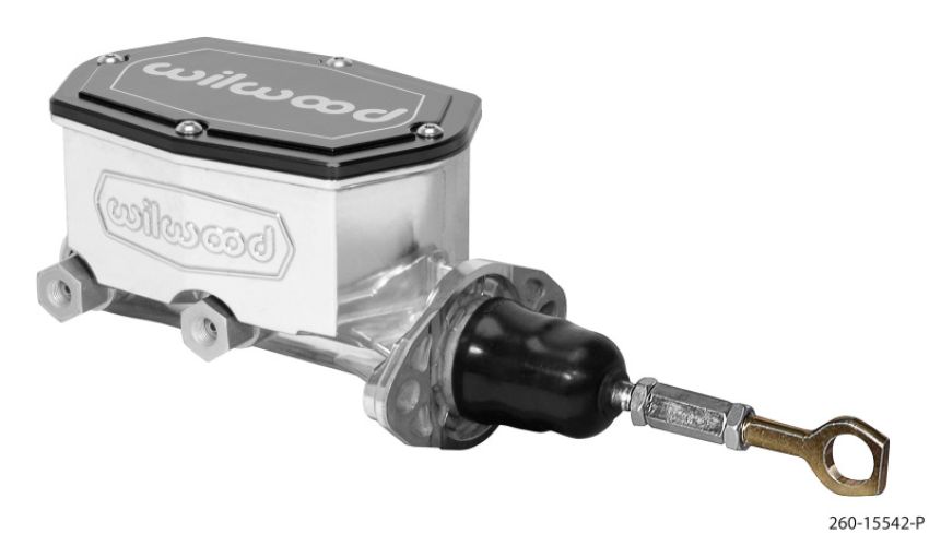 Wilwood 260-15542-P Compact Tandem Master Cylinder - 1in Bore - w/Pushrod - Fits Mustang (Ball Burnished)