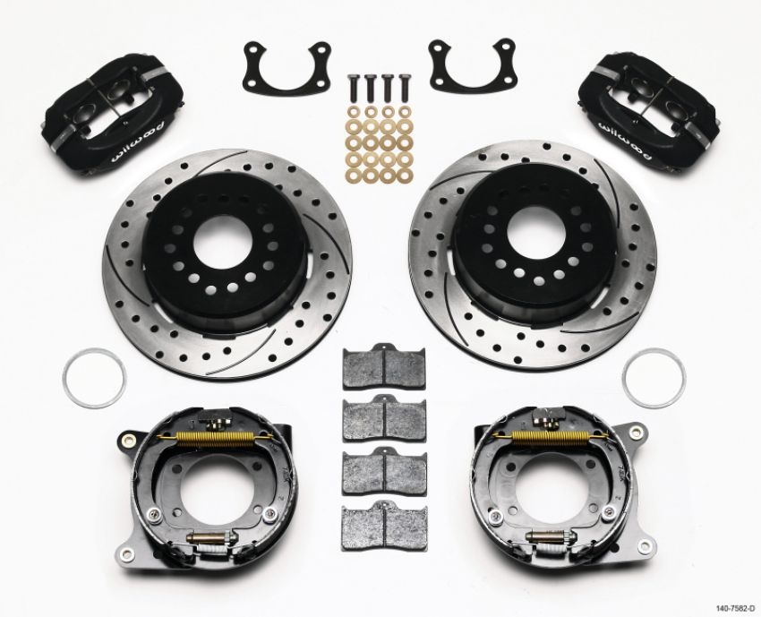 Wilwood 140-7582-D Forged Dynalite P/S Park Brake Kit Drilled New Big Ford 2.36in Offset