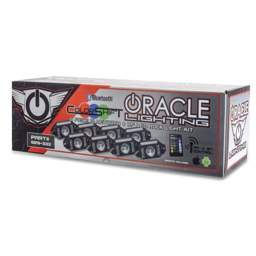 Oracle Lighting 5819-333 Bluetooth + RF ColorSHIFT Underbody Wheel Well Rock Light Kit - 8 PCS