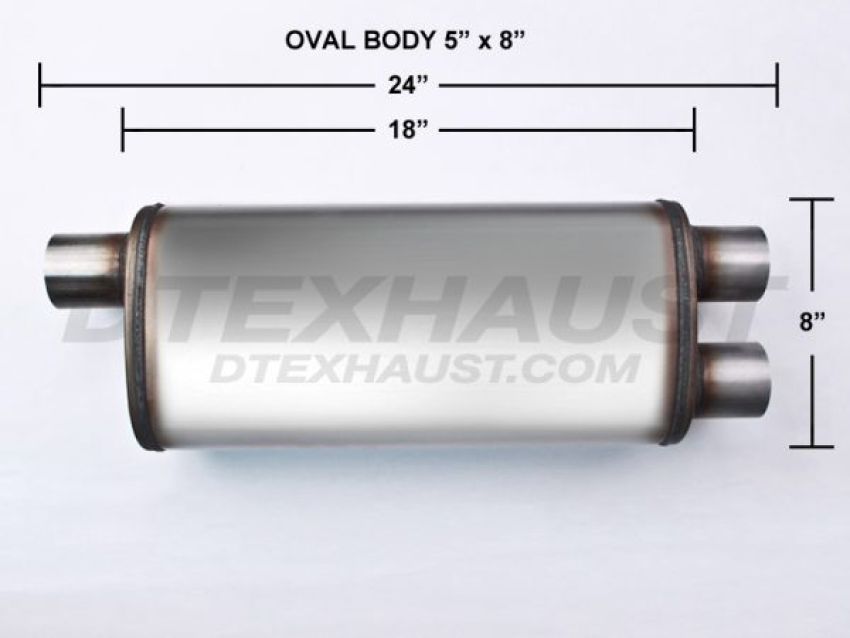 Different Trend Flow II 5″x8″x18″ Offset / Dual Camaro Muffler 58265