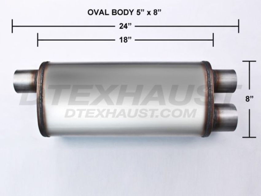 Different Trend Flow II 5″x8″x18″ Offset / Dual Camaro Muffler 58267