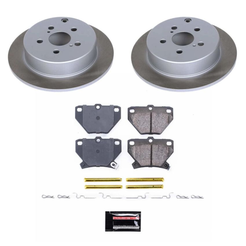 PowerStop SC2318 Semi-Coated Rotor and Low-Dust Ceramic Brake Pad Kit