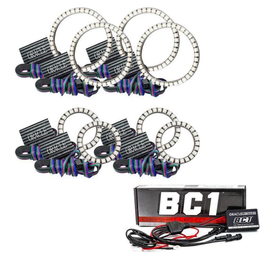 Oracle Lighting 5835-335 VECTOR Grille Surface Mount LED Halo Kit for Jeep JK/JL/JT - ColorSHIFT w/BC2