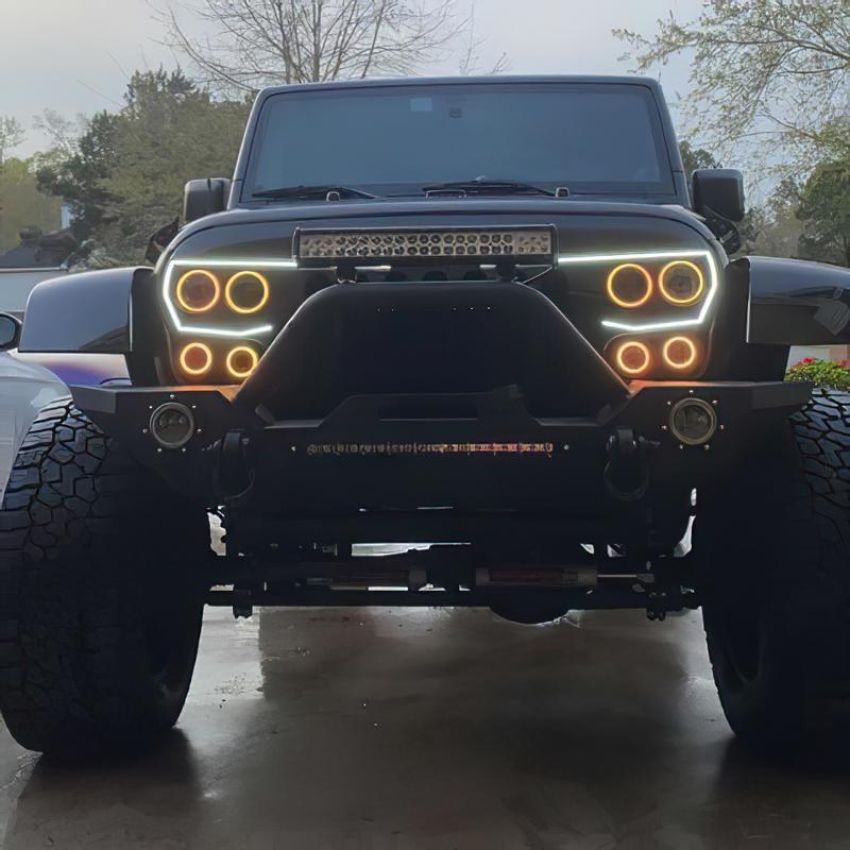 Oracle Lighting 5835-335 VECTOR Grille Surface Mount LED Halo Kit for Jeep JK/JL/JT - ColorSHIFT w/BC2