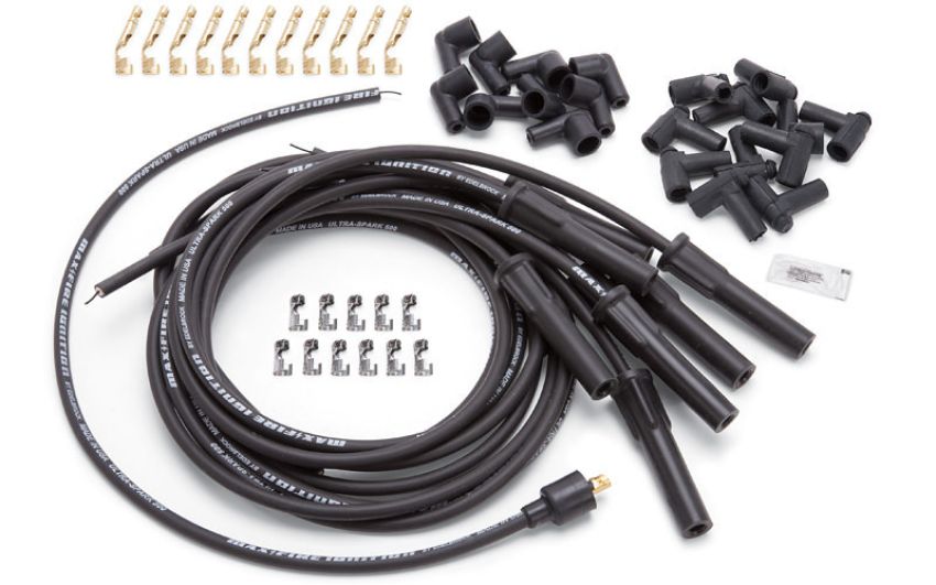 EDELBROCK EDE22700 Max Fire Plug Wire Set w/Str Flex Boots Black