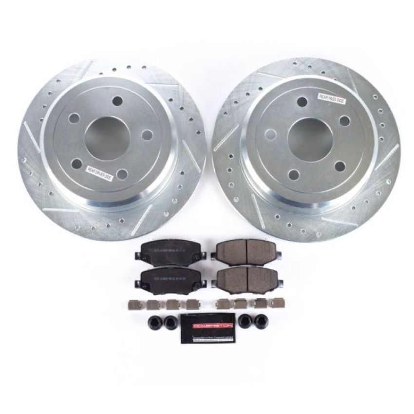 PowerStop K3090 Z23 Daily Driver Carbon-Fiber Ceramic Brake Pad and Drilled & Slotted Rotor Kit