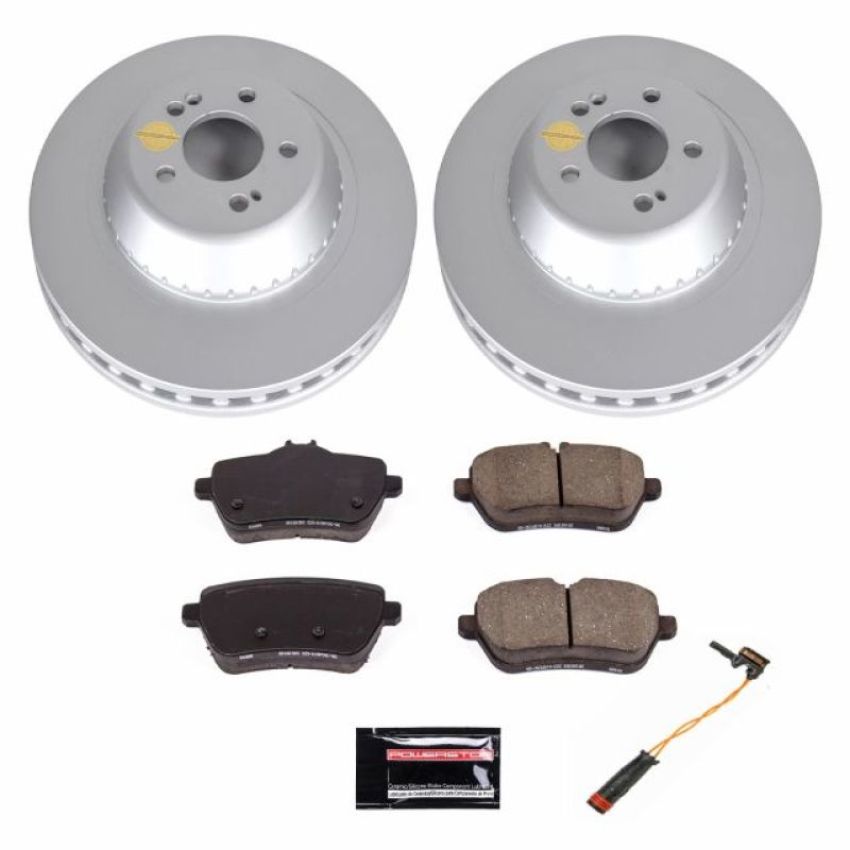 PowerStop CRK7181 Genuine Geomet Coated Rotor and Carbon-Fiber Ceramic Brake Pad Kit