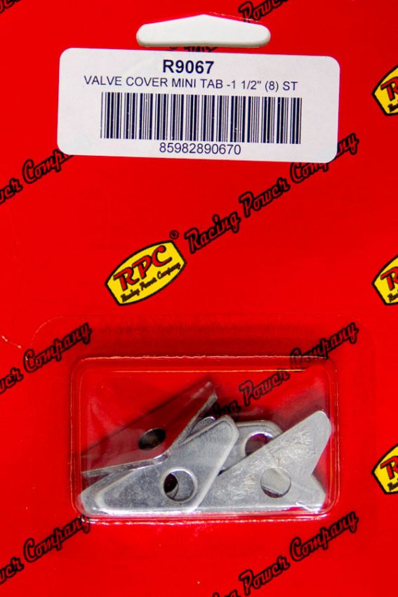 RACING POWER CO-PACKAGED RPCR9067 Chrome V/C Hold Down Mini Tab 8pcs