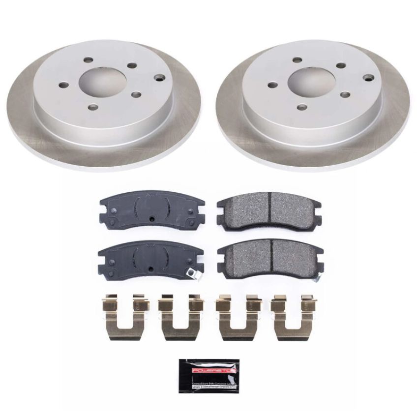 PowerStop SC5135 Semi-Coated Rotor and Low-Dust Ceramic Brake Pad Kit