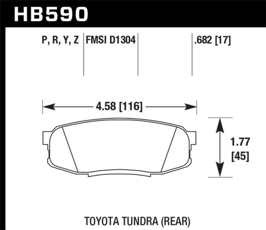 Hawk Performance HB590N.682 HP Plus Disc Brake Pad