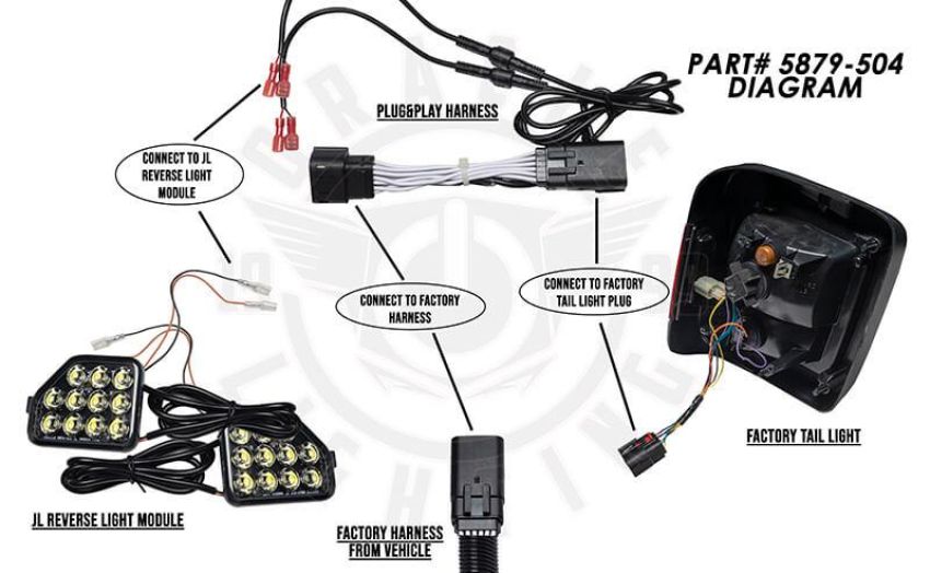 Oracle Lighting 5879-504 Plug & Play Wiring Adapter for Jeep Wrangler JL Reverse Lights