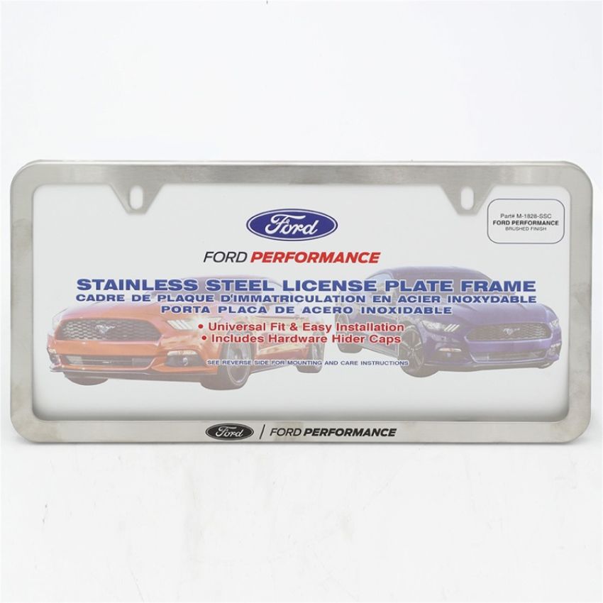 Ford Racing M-1828-SSC Ford Performance Slim License Plate Frame-Brushed Stainless Steel