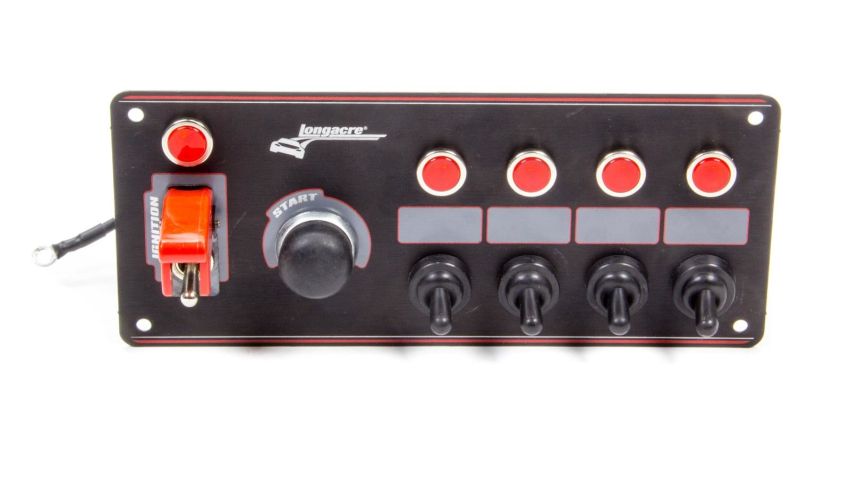 LONGACRE LON52-44869 Ignition Panel Black w/ 4 Acc. and Pilot Light