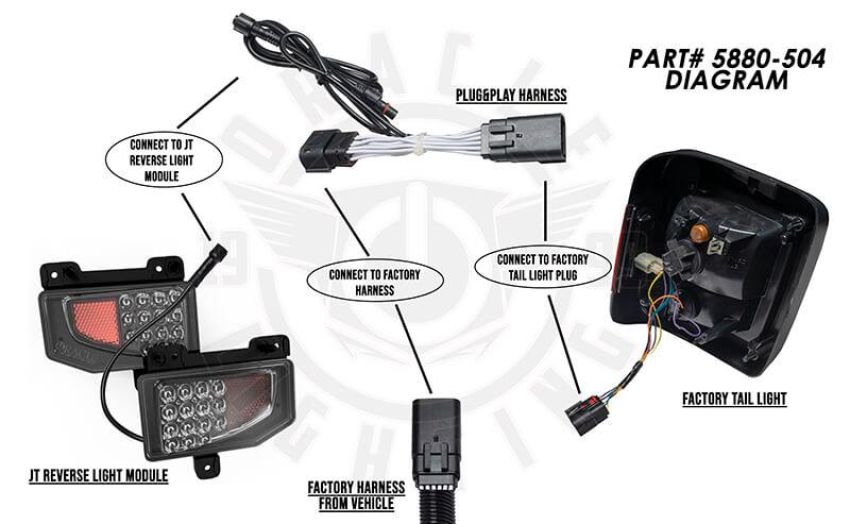 Oracle Lighting 5880-504 Plug & Play Wiring Adapter for Jeep Gladiator JT Reverse Lights