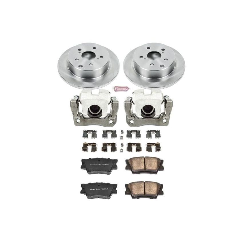 PowerStop KCOE4671 OE Stock Replacement Low-Dust Ceramic Brake Pad, Rotor and Caliper Kit
