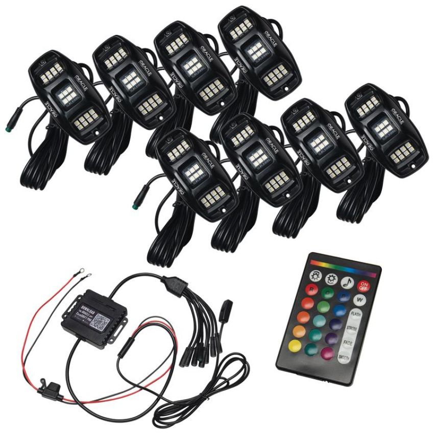 Oracle Lighting 5895-339-8 ColorSHIFT RGB+W Underbody Wheel Well Rock Light Kit (8 PCS)