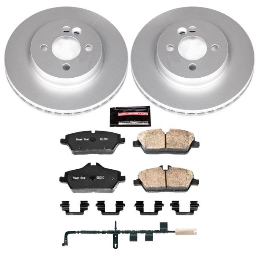 PowerStop CRK6066 Genuine Geomet Coated Rotor and Carbon-Fiber Ceramic Brake Pad Kit
