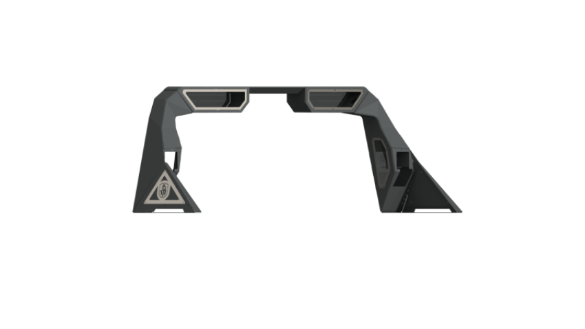 Road Armor 3141DHRP-C2-MR 14-18 Chevy 1500 Headache Rack w/Bedrail Pods/10in Center Pod/Brake Lamp Relief/Ring Raw