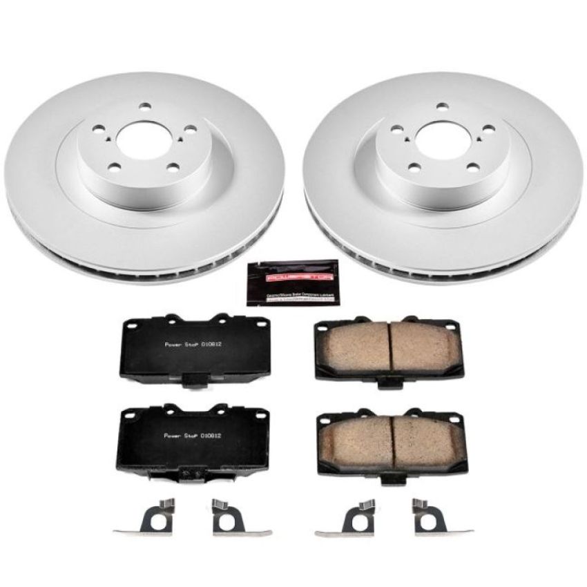 PowerStop CRK2367 Genuine Geomet Coated Rotor and Low-Dust Ceramic Brake Pad Kit
