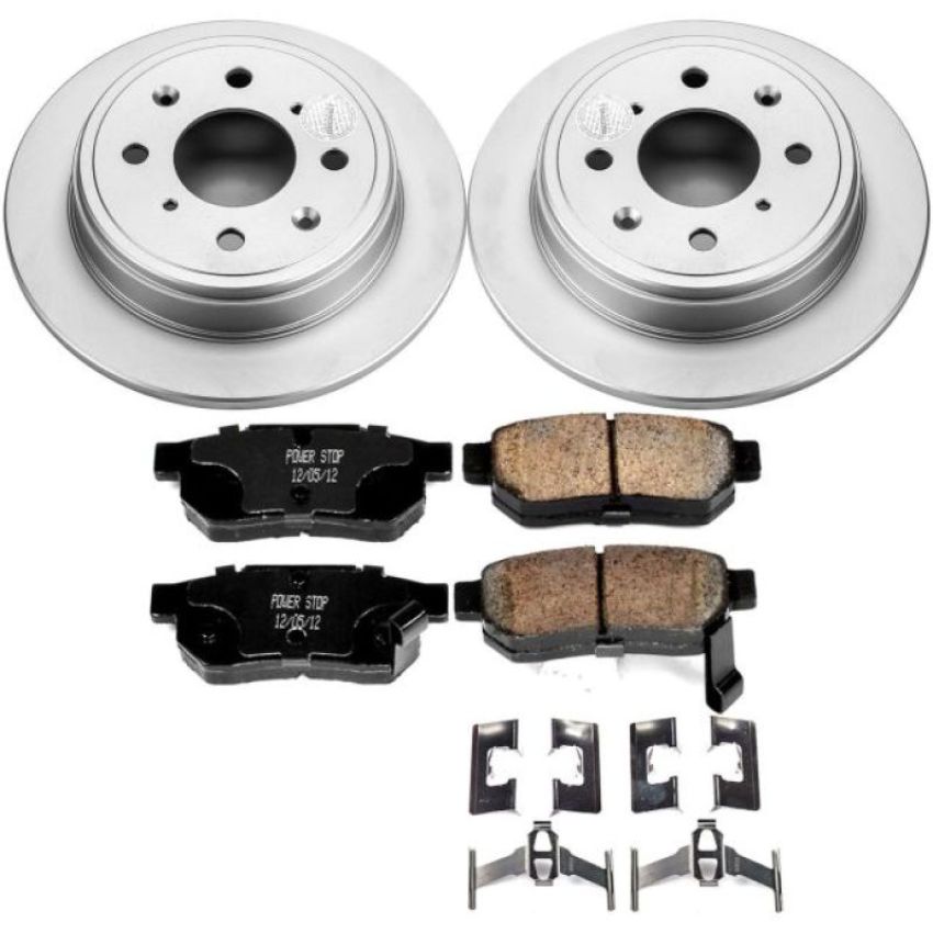 PowerStop CRK408 Genuine Geomet Coated Rotor and Low-Dust Ceramic Brake Pad Kit
