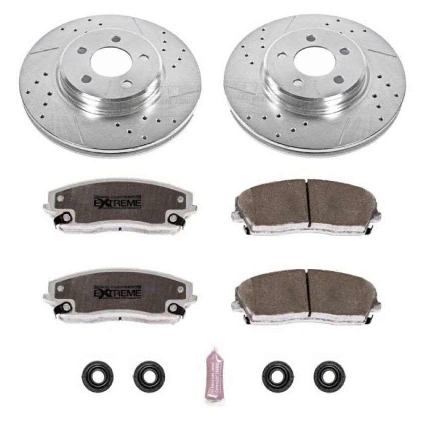 PowerStop K1714-26 Z26 Street Performance Ceramic Brake Pad and Drilled & Slotted Rotor Kit