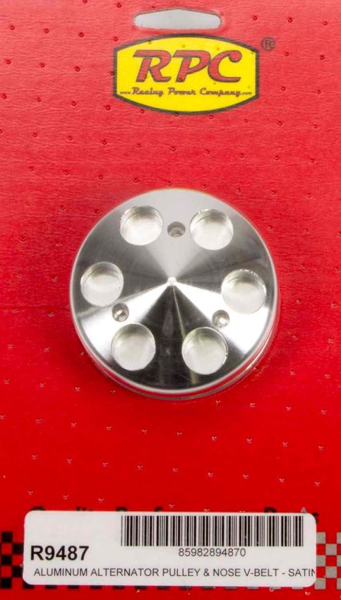RACING POWER CO-PACKAGED RPCR9487 SBC Single Groove Alt. Pulley Satin