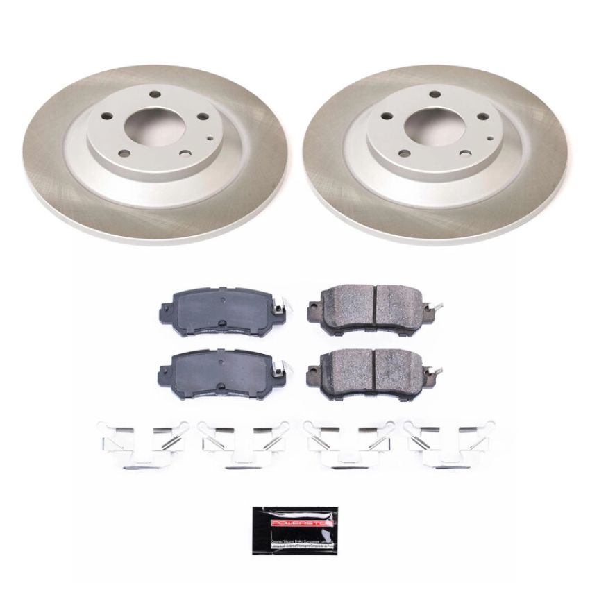 PowerStop SC6964 Semi-Coated Rotor and Low-Dust Ceramic Brake Pad Kit