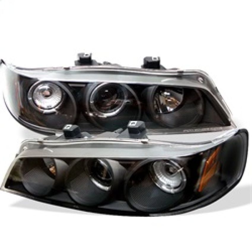 SPYDER 5010698 Projector Headlights - LED Halo - Amber Reflector - Black