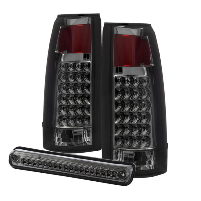 SPYDER 9032752 Xtune Yukon Denali 99-00 LED Tail Lights w/ 3rd LED Brake Light Smoked ALT-JH-CCK88-LED-SET-SM