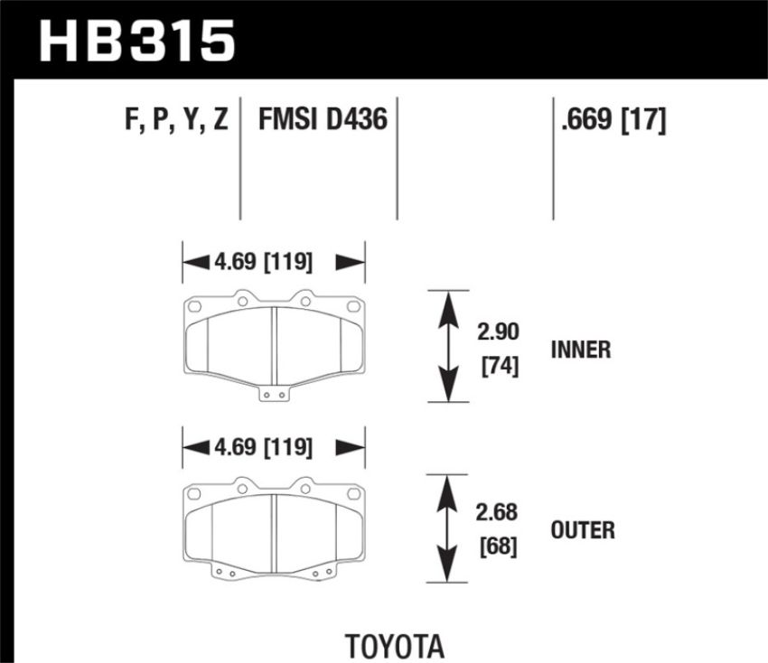 Hawk Performance HB315B.669 HPS 5.0 Disc Brake Pad