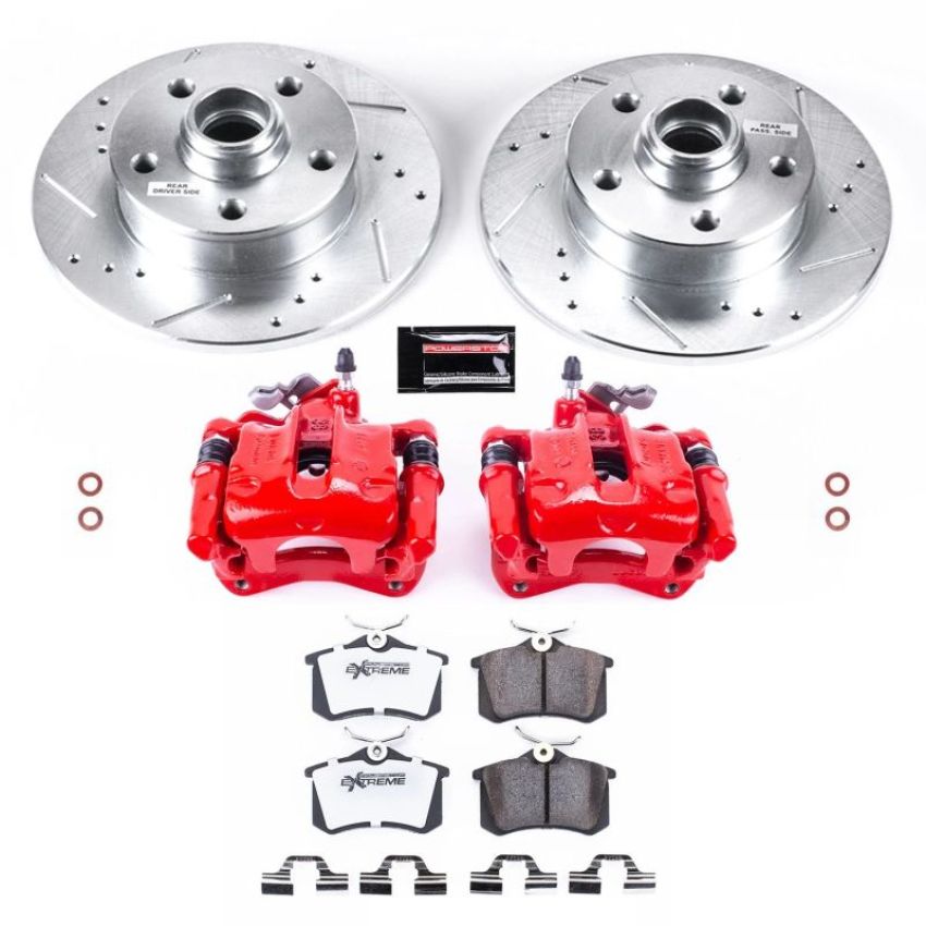 PowerStop KC513-26 Z26 Street Performance Ceramic Brake Pad, Drilled Slotted Rotor, and Caliper Kit