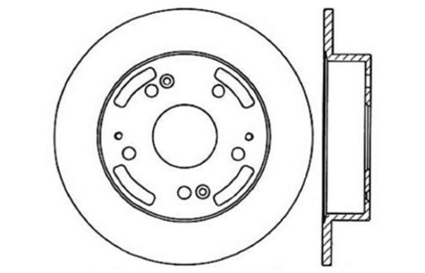 Stoptech 128.40042L 97-01 Integra Type R/02-06 RSX/RSX Type S / 98-02 Honda Accord Drilled Left Rear Rotor