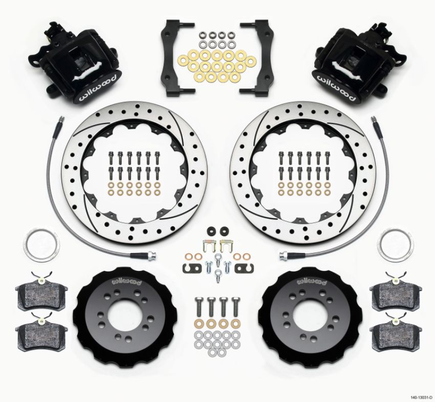 Wilwood 140-13031-D Combination Parking Brake Rear Kit 12.88in Drilled 2013-Up Ford Focus ST w/ Lines
