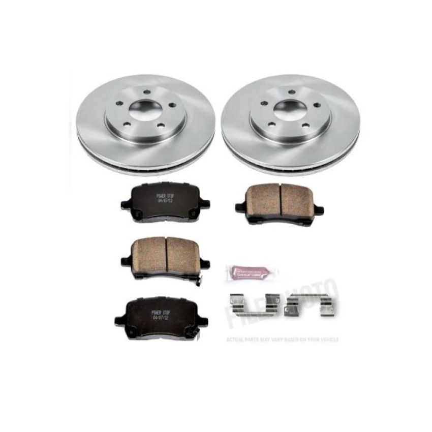PowerStop KOE1448 OE Stock Replacement Low-Dust Ceramic Brake Pad and Rotor Kit