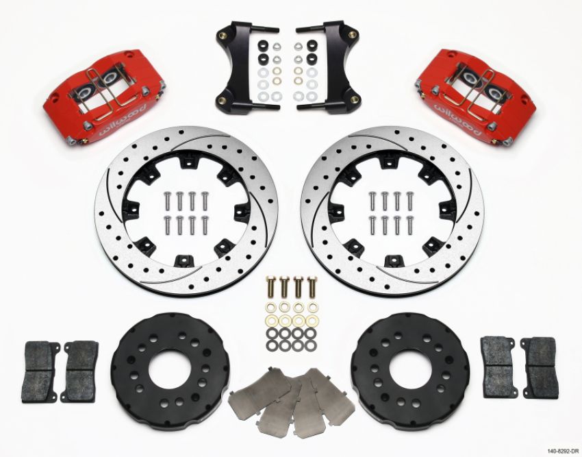 Wilwood 140-8292-DR Dynapro Radial Front Kit 12.19in Drilled Red 95-99 Mitsubishi Eclipse (*Line Kit Needed*)