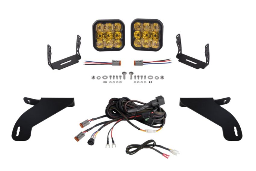 Diode Dynamics DD7331 21-22 Ford F-150 SS5 Bumper LED Pod Light Kit - Yellow Pro Combo