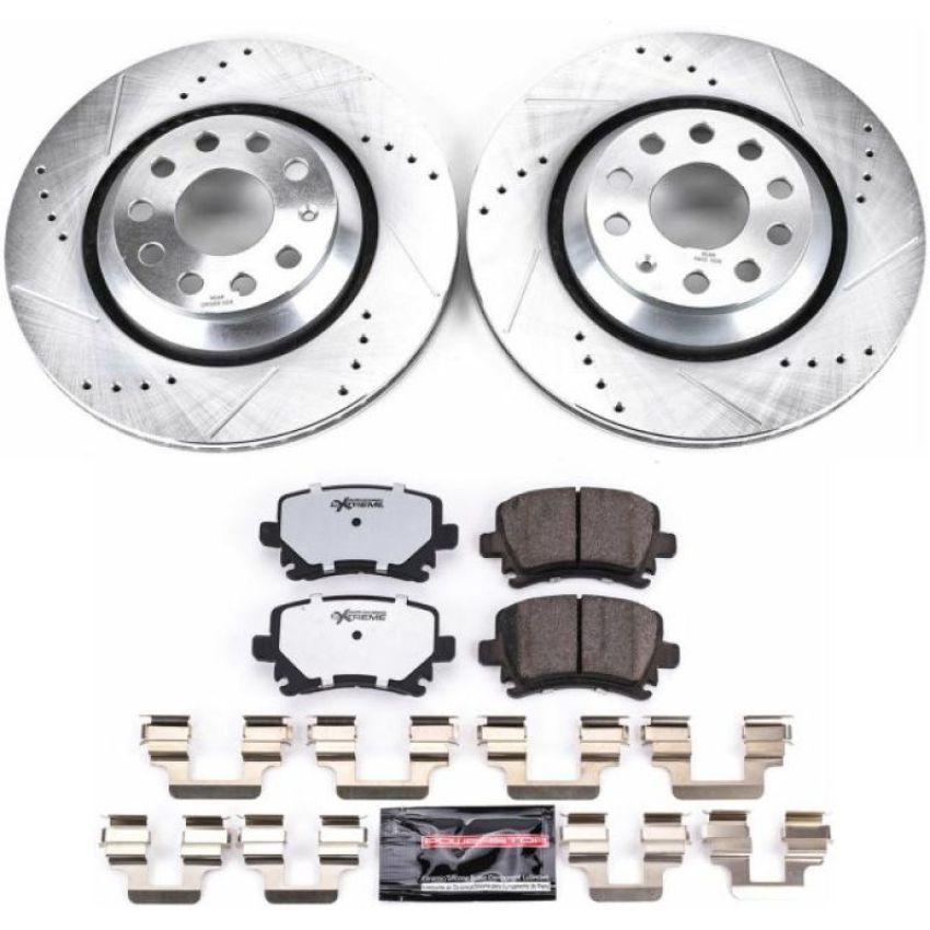 PowerStop K4628-26 Z26 Street Performance Ceramic Brake Pad and Drilled & Slotted Rotor Kit