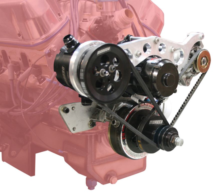 Moroso 63824 Ford Small Block Alternator & Vacuum Pump Mount - CSR (Late) Water Pump - 93mm Alternator