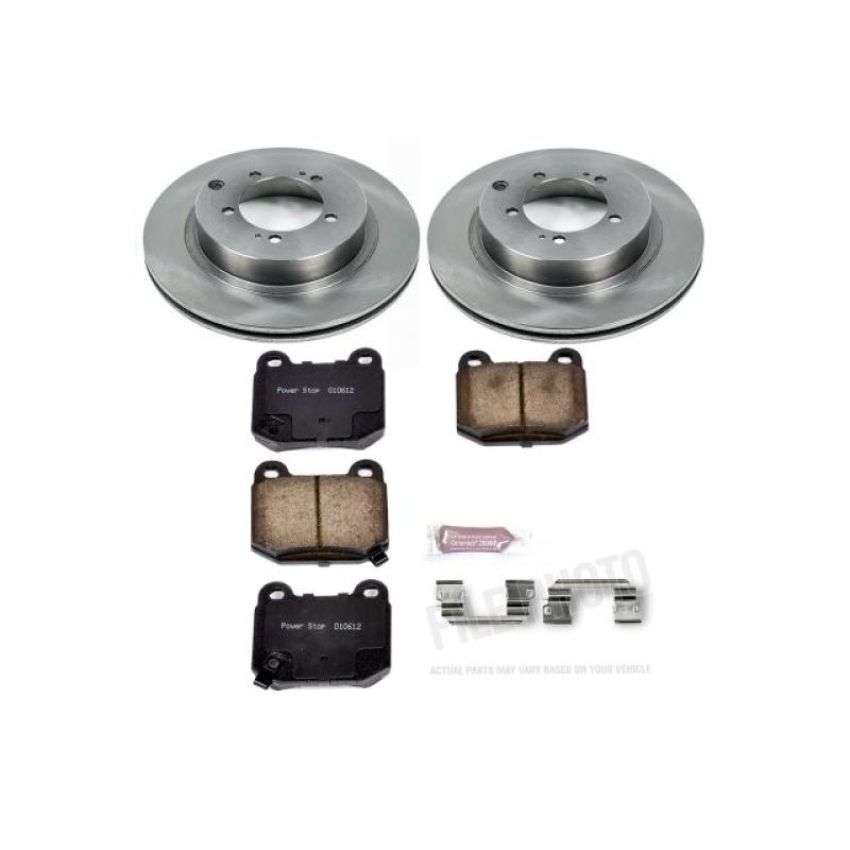 PowerStop KOE156 OE Stock Replacement Low-Dust Ceramic Brake Pad and Rotor Kit