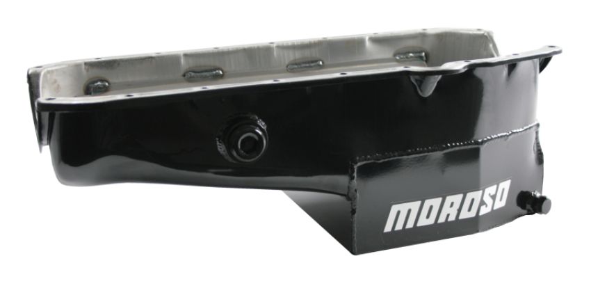 MOROSO MOR21324 SBC C/T Oil Pan - 7qt. 1pc. R/M w/Ins. Bung