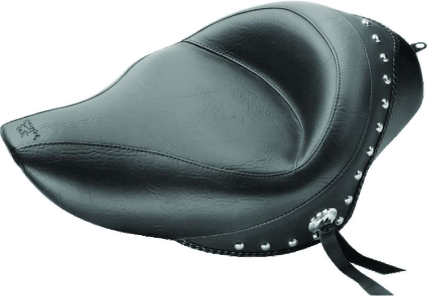 Mustang Motorcycle 76153 Mustang 04-21 Harley Sportster 4.5 Gallon Wide Touring Solo Seat w/Studs - Black
