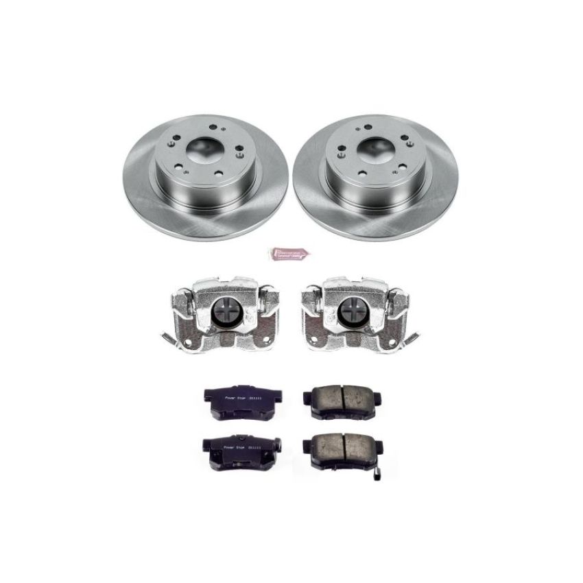PowerStop KCOE3128A OE Stock Replacement Low-Dust Ceramic Brake Pad, Rotor and Caliper Kit